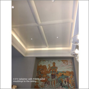 C372 Uplighter with P3070 panel mouldings to the ceiling